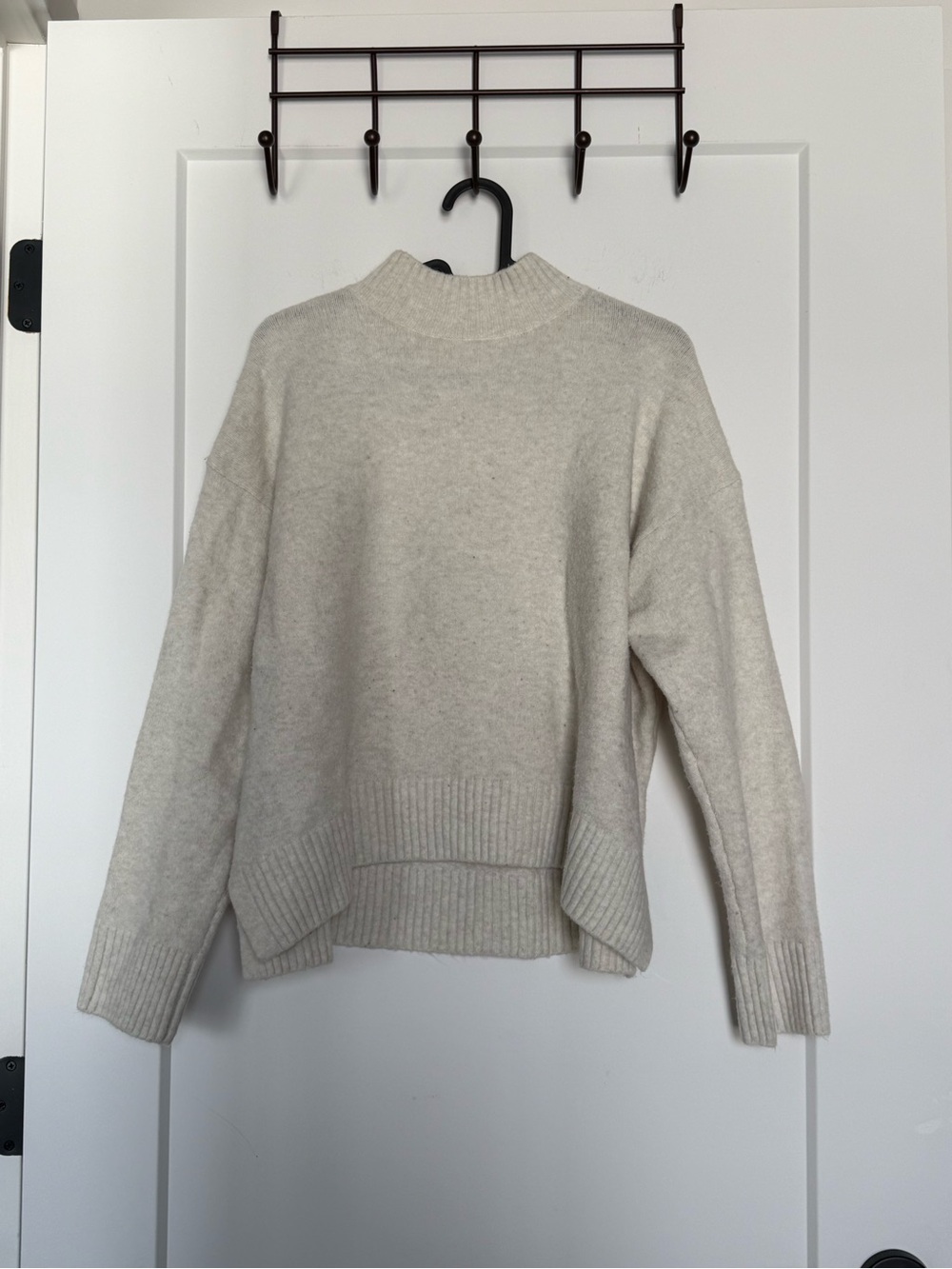 UNIQLO Women's Cream Mock Neck Sweater